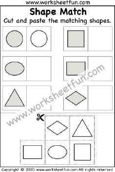 Cut and Paste Shapes – One Worksheet / FREE Printable Worksheets ...