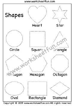 Preschool Shapes -Heart, Star, Circle, Square, Triangle, Pentagon ...