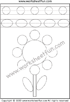 Shape Tracing – Circle – Flower – One Worksheet / FREE Printable ...