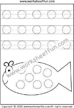 Shape Tracing – Circle – Fish – One Worksheet / FREE Printable ...