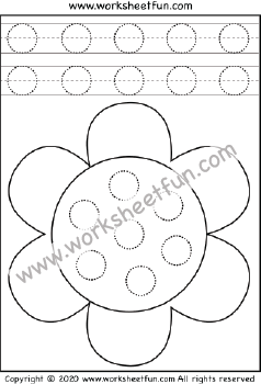 Shape Tracing – Circle – Flower – One Worksheet / FREE Printable ...