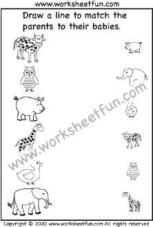 Mother and Baby Animals – One Worksheet / FREE Printable Worksheets ...