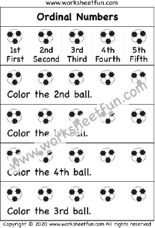 Ordinal Numbers – One Worksheet / FREE Printable Worksheets – Worksheetfun