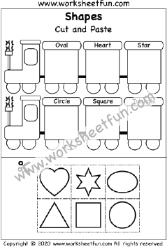 Cut and Paste Shapes – Heart, Star, Circle, Square, Triangle, Oval ...