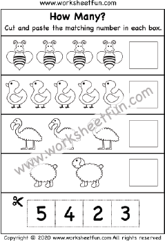 Count How Many – Cut and Paste – One Worksheet / FREE Printable ...
