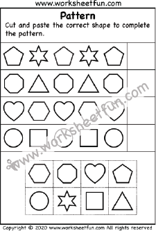 Shape Patterns – Cut and Paste – One Worksheet / FREE Printable ...