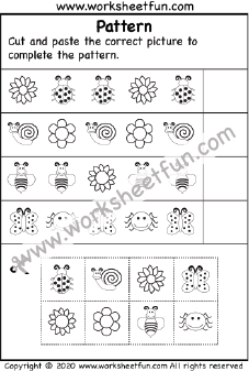 Cut and Paste Patterns – One Worksheet / FREE Printable Worksheets ...