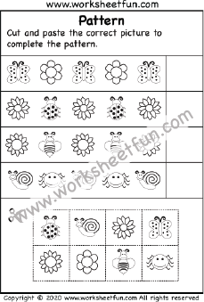 Cut and Paste Patterns – One Worksheet / FREE Printable Worksheets ...