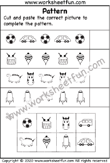 Cut and Paste Patterns – One Worksheet / FREE Printable Worksheets ...