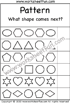 Shapes Pattern – One Worksheet / FREE Printable Worksheets – Worksheetfun