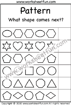 Shapes Pattern – One Worksheet / FREE Printable Worksheets – Worksheetfun