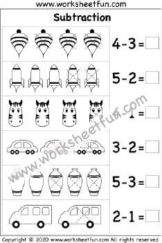 Subtraction Within 5 – One Worksheet / FREE Printable Worksheets ...