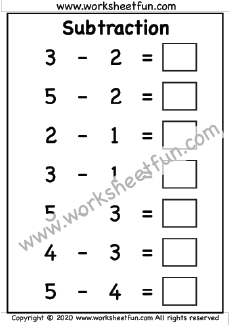 Subtraction Within 5 – One Worksheet / FREE Printable Worksheets ...